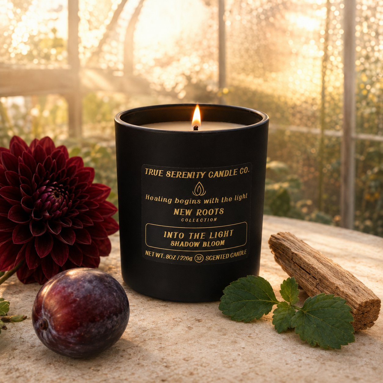 Into the Light Shadow Bloom 8 oz single-wick recovery candle